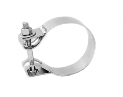 Abraçadeira tubo escapamento - com suportre tela cromada - Código 3049-1-1