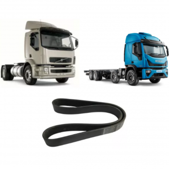 Correia alternador 8PK1230 / Volvo VM  210 / 260 / 310 / Iveco Tector /  REF. 20430374 / 5801378015 - Código 3850-1-1