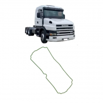 Junta tampa lateral bloco motor ( Lado do comando ) Scania  S4 - P / G / R / T / REF. 1497061 - Código 6417-1-1