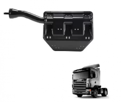 Suporte para-lama / traseiro / lado direito / curva 165mm - Scania S4 PGR  OR-1457894/1742384 - Código 6467-1-1