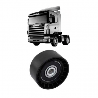 Polia esticador correia (Rolo intermediário liso ) Scania S4 -  Highline  - Código 9244-1-1